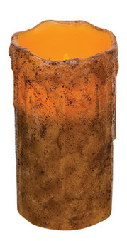 6" Burnt Mustard Drip Timer Pillar G84104 By CWI Gifts