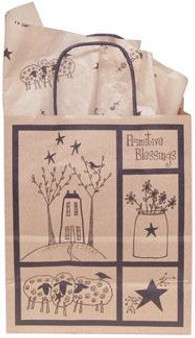 Primitive Blessings Gift Bag, Medium (5 Pack)