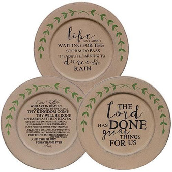 Lords Prayer Plate Assorted. (Pack Of 3)