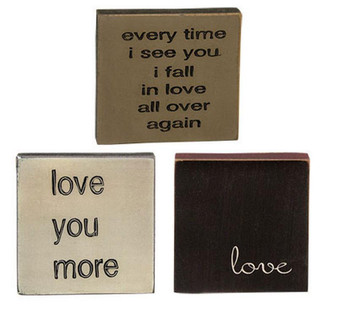 Love Assorted Square Sign Set Of 3
