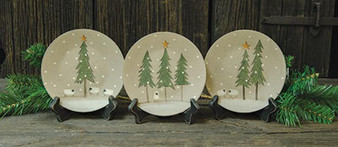 *Winter Sheep Plate 3 Asstd. (Pack Of 3) G32695 By CWI Gifts
