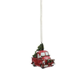Resin Holiday Vehicle Ornament Assorted (Pack Of 4)