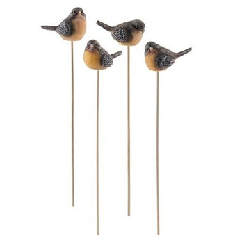 Resin Robin Pick Assorted (Pack Of 4)