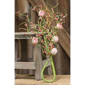 Pink Rosebud Bush 18" FISB64985 By CWI Gifts