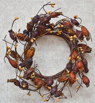 Dried Rose Hip Wreath FISB3596 By CWI Gifts