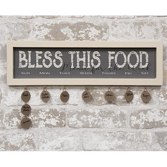 *Bless This Food Shiplap Framed Sign W/ Tags G34960 By CWI Gifts