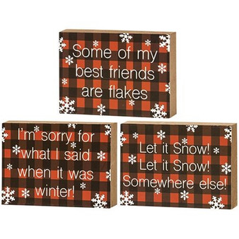 *Snowflake Block 3 Asstd. (Pack Of 3) G35053 By CWI Gifts