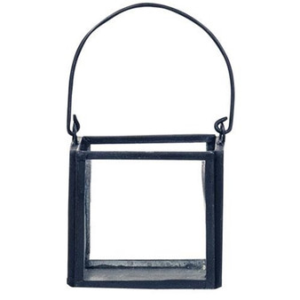 Metal And Glass Square Votive Lantern G86370C By CWI Gifts