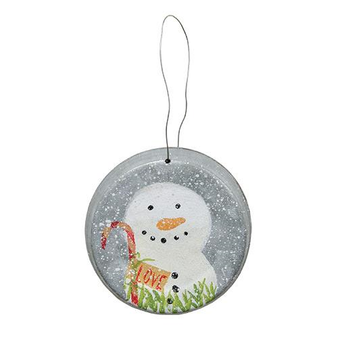 *Love Snowman Metal Lid Ornament G9550A