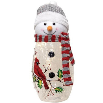 Plush Head Lit Glass Snowman GCHD888