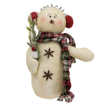 Plaid Scarf & Earmuff Snowman GDxQ09466