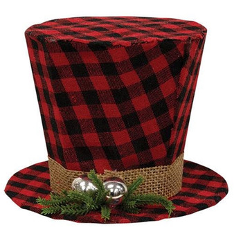Red & Black Buffalo Check Top Hat GM10920