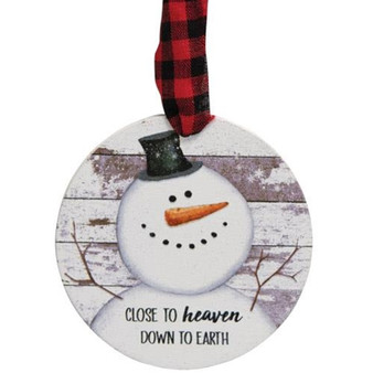 3/Set Happy Snowman Shiplap Ornaments G34915 By CWI Gifts