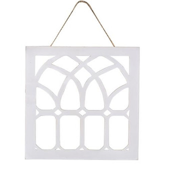 Distressed White Cathedral Window Hanger G34983
