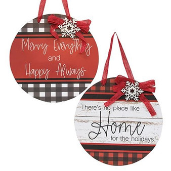 *Merry Everything Door Ornament 2 Asstd. (Pack Of 2) G35065 By CWI Gifts