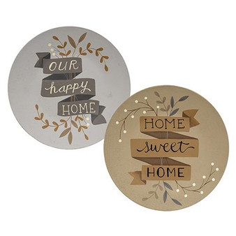 *Our Happy Home Plate 2 Asstd. (Pack Of 2) G35104 By CWI Gifts