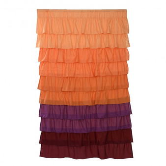 Orange 1 Pc Ruffle 54"X84" Sheer Curtain Panels Drapes Valances Rod Pocket Polyester- (Ht0767)