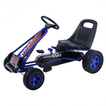 Blue 4 Wheels Kids Ride On Pedal Powered Bike Go Kart Racer Car Outdoor Play Toy- (Ty283250Bl)