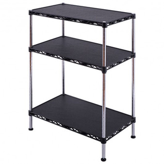 Black 3-Tiers Adjustable Storage Rack Display Shelf (Hw54068)