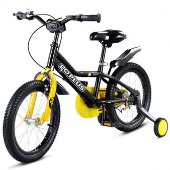 Black 12" Kids Bike For Outdoor Sports With Training Wheel- (Ty324811Bk)