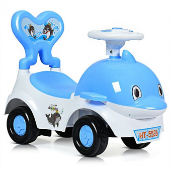 Blue 3-In-1 Baby Walker Sliding Car Pushing Cart Toddler Ride- (Ty578067Bl)
