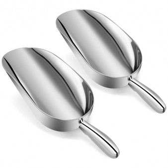 Silver 12 Oz Set Of 2 Aluminum Candy Dry Goods Ice Scoop (Hw61372)