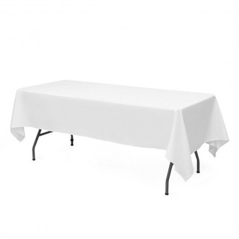Polyester 10 Pcs 90" X 132" Rectangle Tablecloth (Ht1049Wh)
