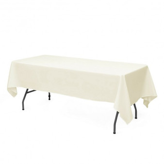 Ivory 10 Pcs 60" X 102" Rectangle Polyester Tablecloth- (Ht1051Vy)