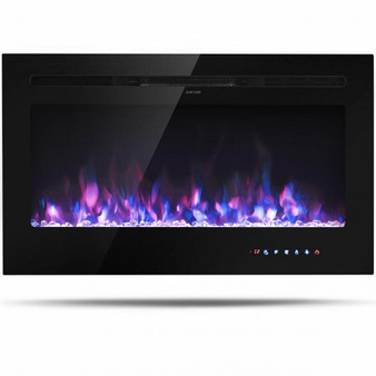 Multicolor 36 " Electric Wall Mounted Fireplace With Multicolor Flame (Ep24725Us)