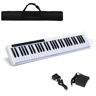 White 61-Key Portable Digital Stage Piano With Carrying Bag- (Mu70001Us-Wh)