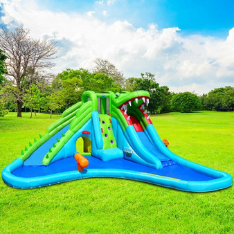 Oxford Crocodile Themed Inflatable Slide Bouncer With Two Water Slides (Op70056)