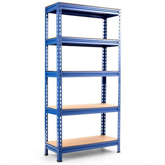 Blue 5-Tier Steel Shelving Unit Storage Shelves Heavy Duty Storage Rack- (Tl35150Ny)