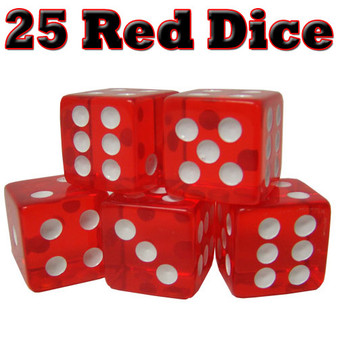 25 Red Dice - 16 Mm GDIC-001*25