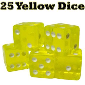 25 Yellow Dice - 16 Mm GDIC-004*25