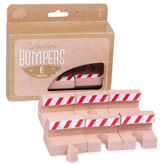 Wooden Train Track Bumpers, 6-Pack TCON-16