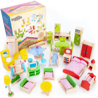 Home Sweet Home Dollhouse Furniture Collection, 41 Pcs. TDOL-151