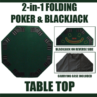 48" Green Octagon Folding Poker And Blackjack Table Top GPTT-001