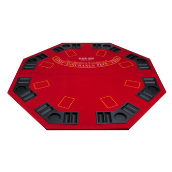 2 In 1 Red Folding Poker & Blackjack Table Top W/ Case GPTT-002