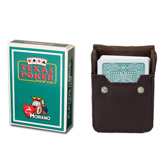 Dark Green Modiano Texas, Poker-Jumbo Cards W/ Leather Case GMOD-823.GPLA-301