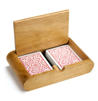 2 Deck (Poker And Bridge Size) Wooden Card Box GPLA-001