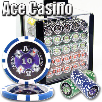 1,000 Ct - Pre-Packaged - Ace Casino 14 Gram - Acrylic CSAC-1000AC