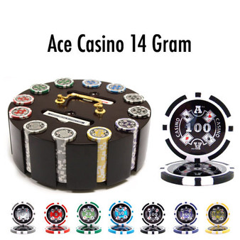 300 Ct - Custom - Ace Casino 14 Gram - Wooden Carousel CSAC-300CC
