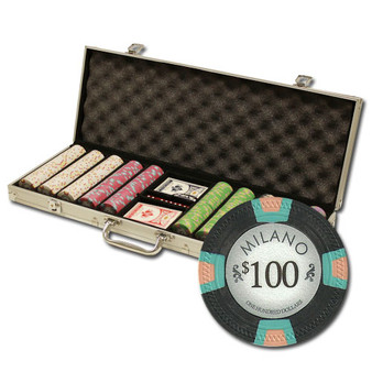 500Ct Custom Claysmith Gaming "Milano" Chip Set In Aluminum CSML-500ALC