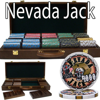 Pre-Packaged - 500 Ct Nevada Jack 10G Walnut Case Chip Set CSNJ-500W