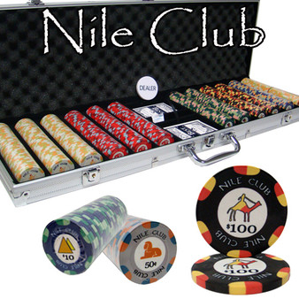 600 Ct Standard Breakout Nile Club Chip Set - Aluminum Case CSNI-600AL