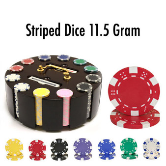 300 Ct - Pre-Packaged - Striped Dice 11.5 G Wooden Carousel CSSD-300C