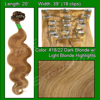 #18/22 Dark Blonde With Light Highlights - 20" Body Wave PRBD-20-1822