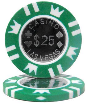 Roll Of 25 - Coin Inlay 15 Gram - $25 Chip CPCI-$25*25