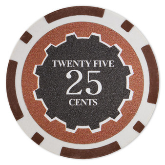 Roll Of 25 - Eclipse 14 Gram Poker Chips - .25&Cent; (Cent) CPEC-25c*25