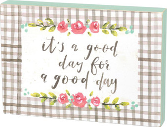 38040 Box Sign - Good Day - Set Of 2 (Pack Of 2)